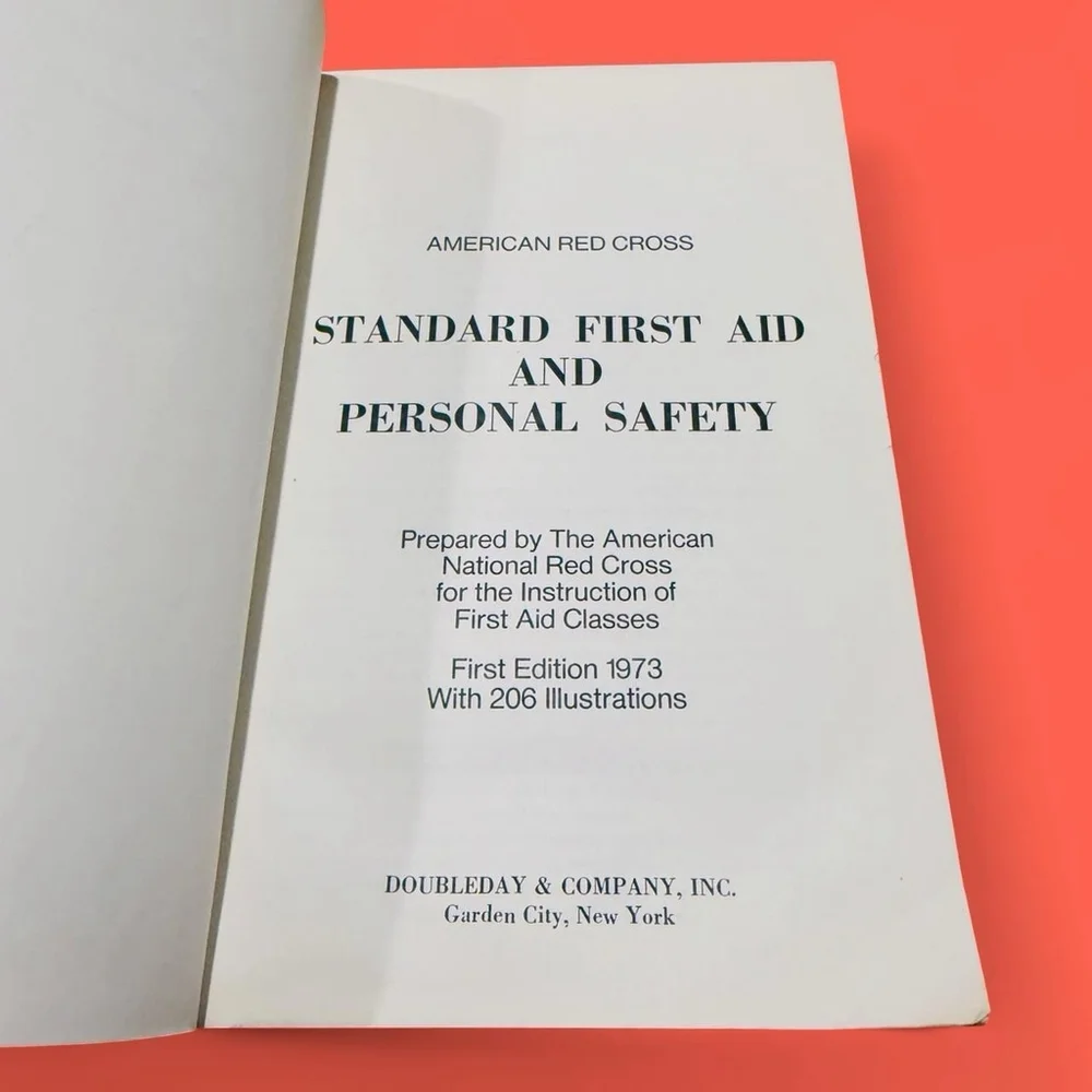 Vintage 1973 Red Cross First Aid & Personal Safety Book Illustrated Guide